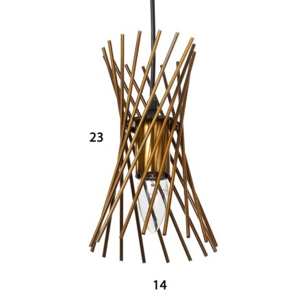 Lamp Bayerlux "Sencha" E27 40W gold 14x14x25-125 cm-1