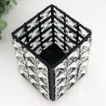 Summary Metal for 1 candle "Crystals" rectangle black 12x10x10 cm-3