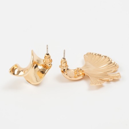 Earrings Metal "Abstraction" tail, color gold-2