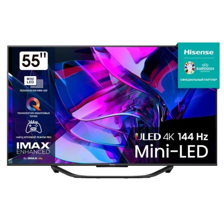 TV HISENSE 55U7KQ, 55 ", 3840x2160, DVB-T2/C/S2, HDMI 4, USB 2, M-LED, Smart TV, Black
