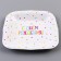 Disposable square plate "Happy Birthday", polka dots, 16.5x16.5 cm