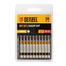 Denzel 11671 bit set, hexagonal profile, Torx 30 x 50 mm, steel S2, 10 pcs.