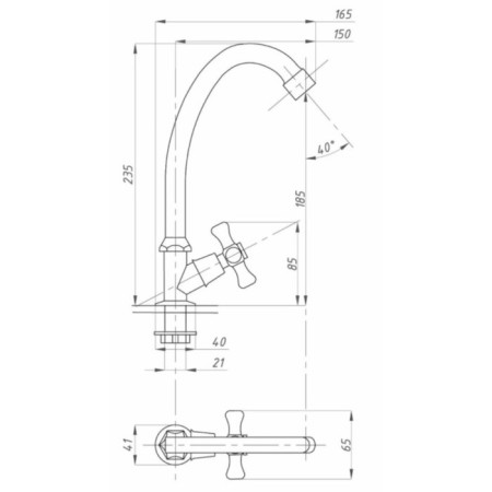 Fauzt FZS-101-17, simultaneous, simultaneous, excess length 140 mm, chrome 77044-2
