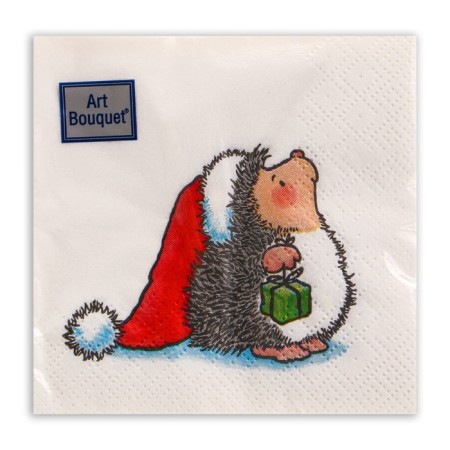 New Year's napkins paper art bouquet "Hedgehog", 2 layers, 20x20 cm, 30 pcs-1