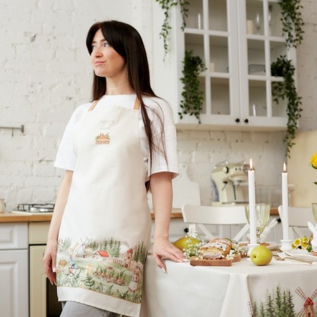Apron Ethel "Rabbling Farm" 60x70cm, 100% HL, sarzha 190 g/m2-1