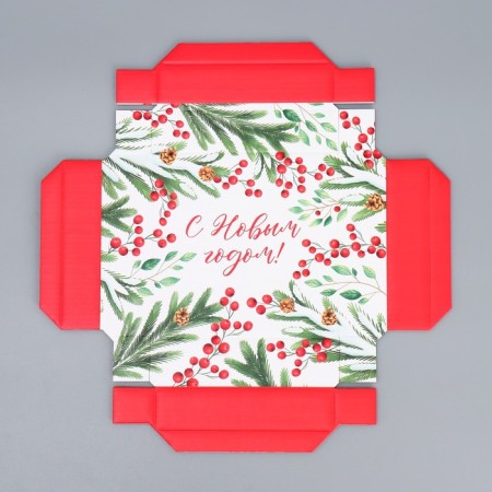 Folding box "New Year's branches", 12 x 12 x 6.5 cm, New Year-6