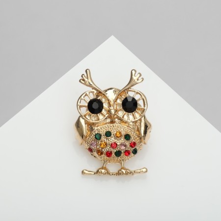 Brooch "Filin" Round, Colored in Gold