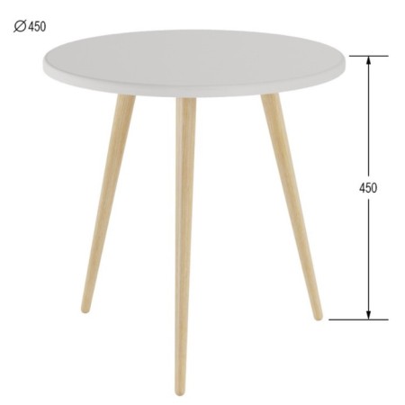 Brown table "Bex 450", 450 × 450 × 450 mm, white color-3