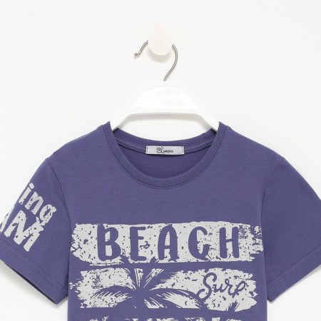 T -shirt for a boy, indigo color, height 122cm-3