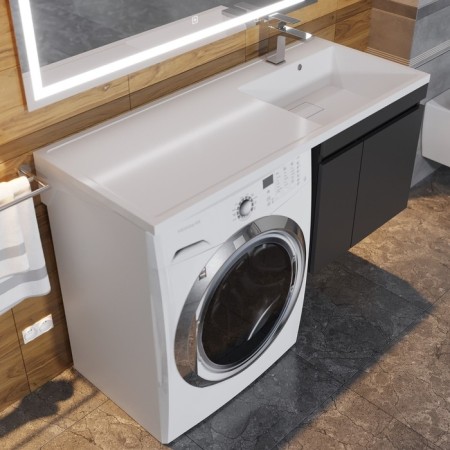 Tumbling for the washing machine Uperwood Magenta, 60 cm, suspended, black, with doors-3
