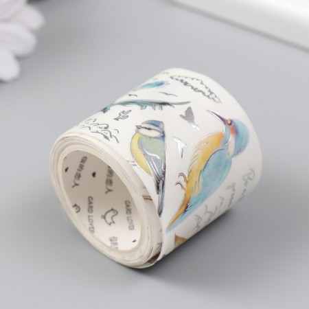 Sticky tape paper "birds" width 4 cm winding 3 m 4x4 cm-1