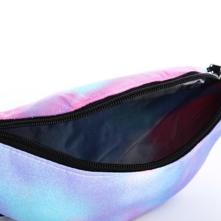 Youth backpack from textiles on lightning, 3 pockets, waist bag, purple color-7