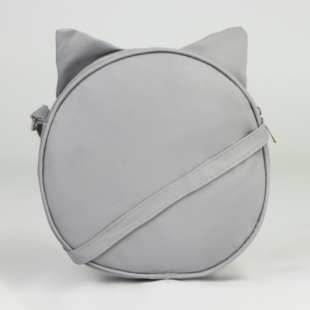Bag children's cat with a zipper, gray color-3