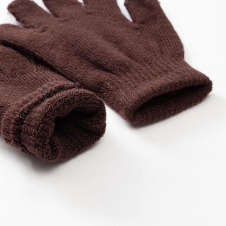 Children's gloves minku "plain", col. brown, rr 15 (6-8 years)-1