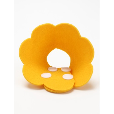 Veterinary collar made of felt "chamomile", size XS, yellow-5
