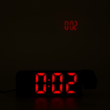 Electronic desktop watches, an alarm clock, a thermometer, with a projection, red numbers, 19.2x6.5cm-6