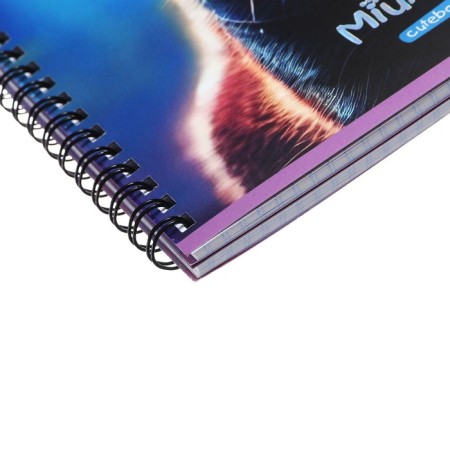 A notebook of 80l in a cage, on the crest of Meshu "miumiu", double cover, matte lamination, foil embossing-2