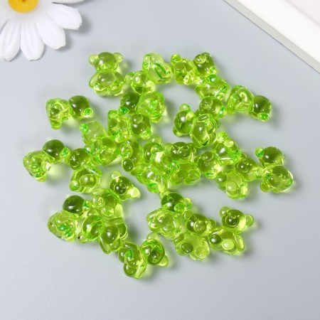 Decor for creativity Plastic "Bear" Green set 25 pcs 1.8x1.5x1 cm-2