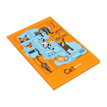 Notebook A5, 64 sheets in the Cat Code, Integral cover, glossy lamination, block 65g/m2-1