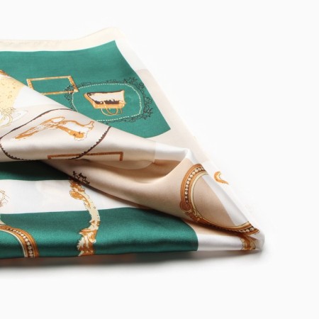Women's scarf minku 70*70 cm, green-1