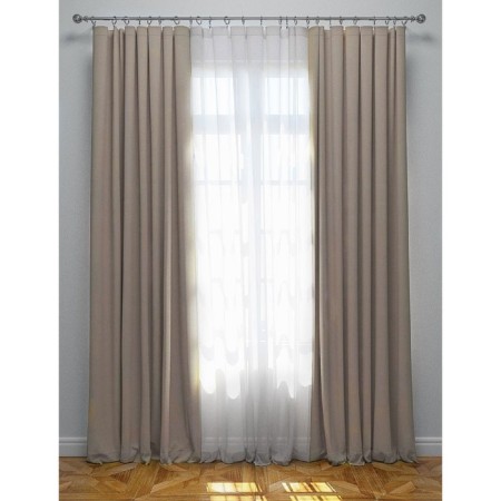 Curtains "Blackout": tulle 500 x 270 cm, curtains 240 x 270 cm - 2 pcs, dark beige