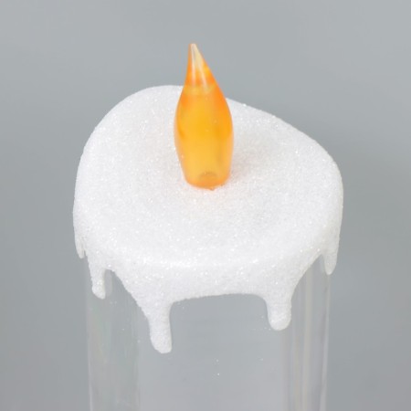Lava-lamp "Frosty candle" LED from 3haa USB batteries silver 7x7x28cm-10