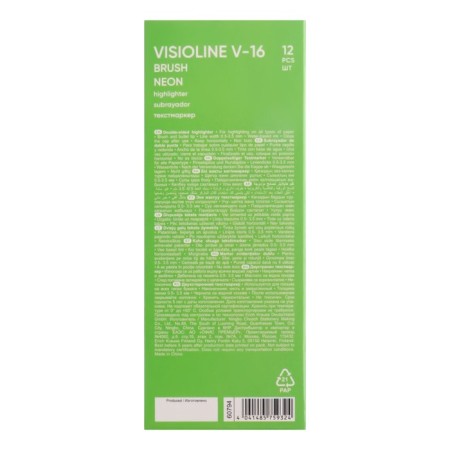 Textbook marker 0.5-3.5 mm Erichkrause Visiooline V-16 Brush Neon, bilateral, yellow neon, water-based ink-6