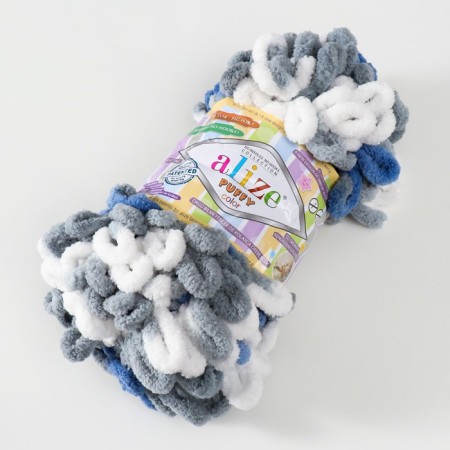 Yarn "Puffy Color" 100 % micropoliester 9m/100g (6075)-1