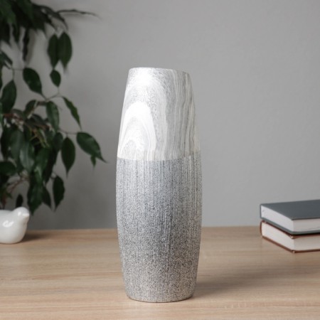 VAZA Ceramics HELP "BRIGEM" BOOKS SHOW, D-6CM, H-29.5X10 cm, white-gray-1