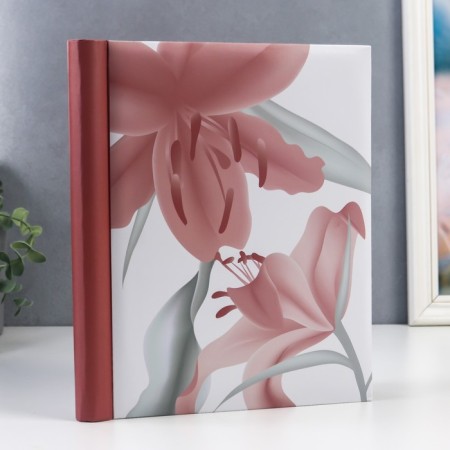 Photo album 30 magnetic sheets (60 steers) "Pink flowers" 23x28 cm