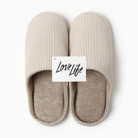 Male slippers, eco size 44-45, beige strip-13