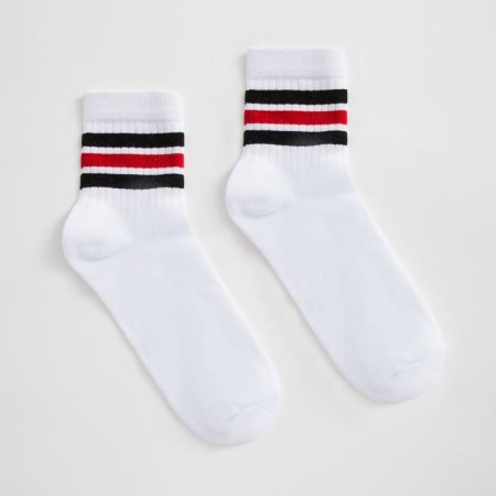 Men's socks minku "stripes", white color, rr 42-43 (29 cm)