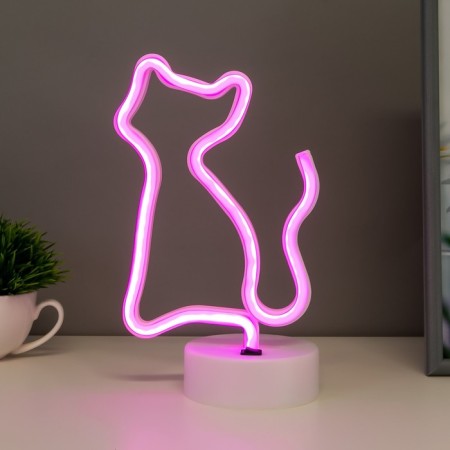 Night "cat" LED (pink light) from 3haaa USB 15x10x25 cm Risalux-1