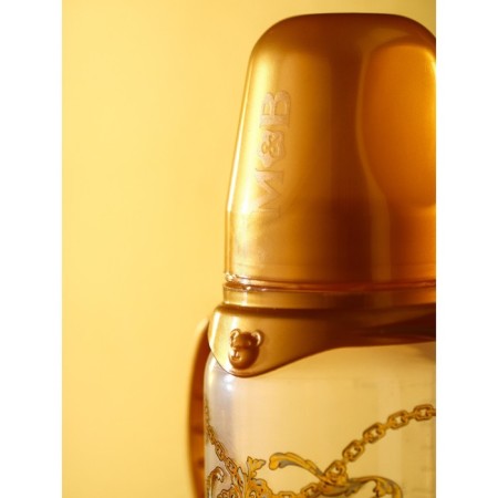 Little Lady feeding bottle, classic throat, with handles, 250 ml., 3 months, gold collection-6