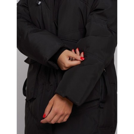 Coat insulated winter female, size 46, black color-12