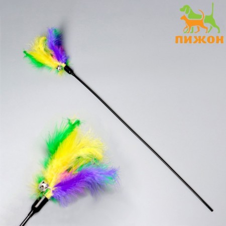 Teaser "bright life" from feathers, with a bell, mix of flowers