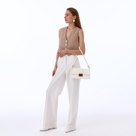 Female bag Textura, average size, milk color-12