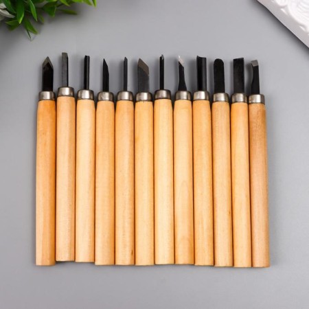 A set of knives with a wooden handle 12 pcs 20x17 cm