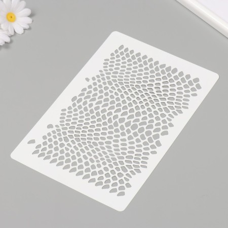 Plastic stencil "Snake print. Snow Skin" 16x24cm-1