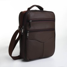Male bag on lightning, long belt, brown color