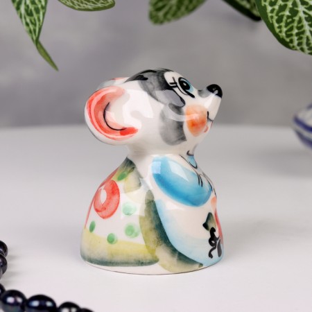 Souvenir "Mouse Grandmother", Gzhel, Color-3