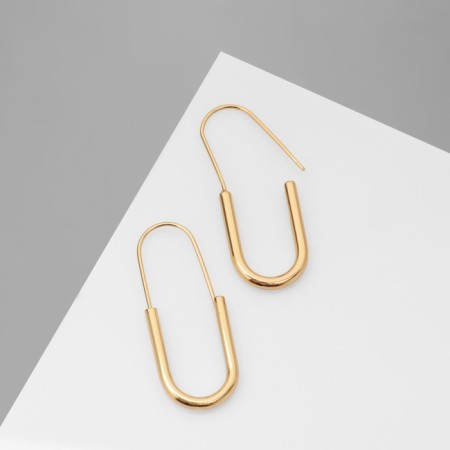 Earrings Metal "Pins" luck, color gold-3