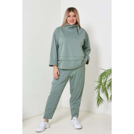 Female suit, size 68, green color-2