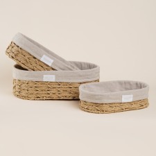 A set of baskets for storing manual weaving, paper, 3 pcs: from 26x16x7 to 34x24x11 cm