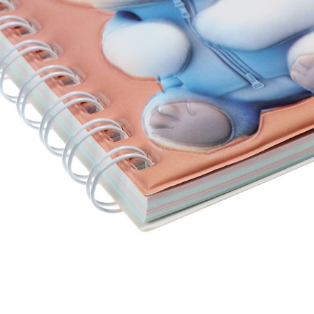 Notebook Gift Book on the comb 80l, line, color block, PVC cover 3D Bear (17.6x13.5cm) 105-3