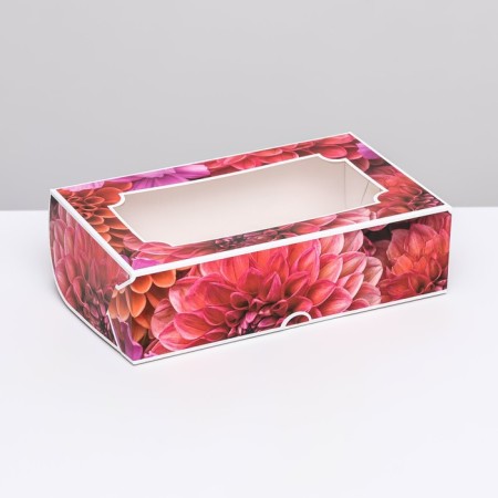 Folding box with a window for marshmallows "Georgins", 25 x 15 x 7 cm