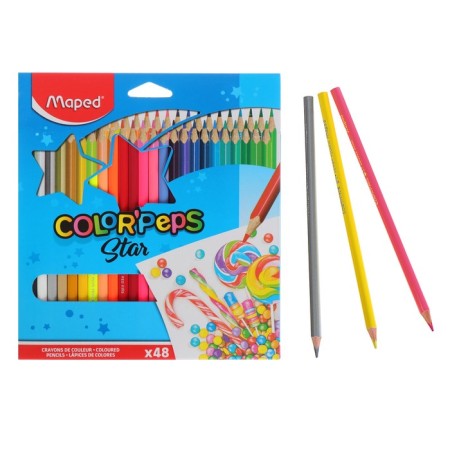 Three -sided pencils, 48 ​​colors, Maped Color Peps, shockproof stiffle-2