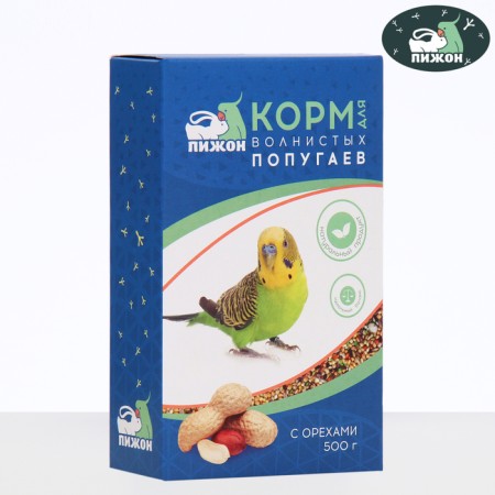 Feed "Piggon" for wavy parrots, with nuts, 500 g