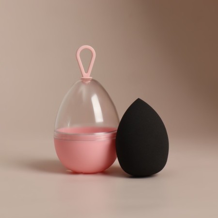 Makeup sponge "drop", 6 × 4 cm, increases when getting wet, in the case, the color is black-9