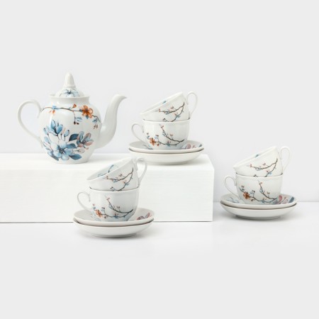 Porcelain Tea Service "Moments of Spring", 13 items